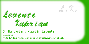 levente kuprian business card